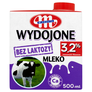Mleko Wydojone UHT bez laktozy 3,2% 