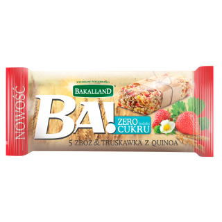 BA! Baton 5 zbóż truskawka & quinoa bez dodatku cukru