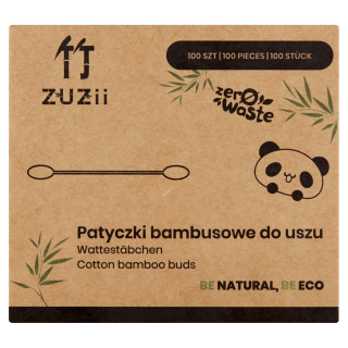 Bambusowe patyczki kosmetyczne z bawełną proste 100 szt.