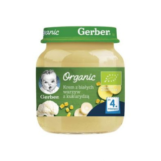 Krem z białych warzyw z kukurydzą dla niemowląt po 4. miesiącu BIO