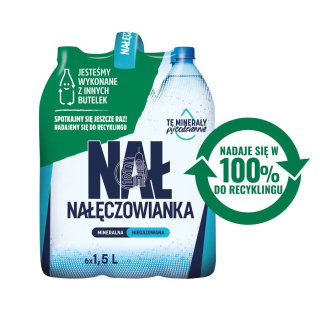 Naturalna woda mineralna niegazowana 6x1,5 l butelka do recyklingu