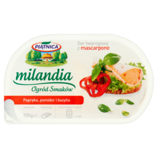 Milandia Ogród Smaków ser twarogowy z mascarpone z papryką, pomidorem i bazylią w plastrach